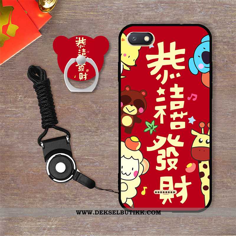 Deksel Xiaomi Redmi 6a Trend Cartoon Etui Rød Hvitt, Xiaomi Redmi 6a Myke Rabatt