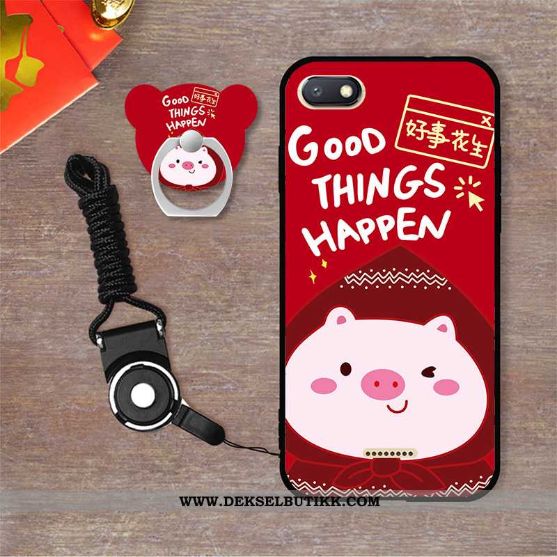 Deksel Xiaomi Redmi 6a Trend Cartoon Etui Rød Hvitt, Xiaomi Redmi 6a Myke Rabatt