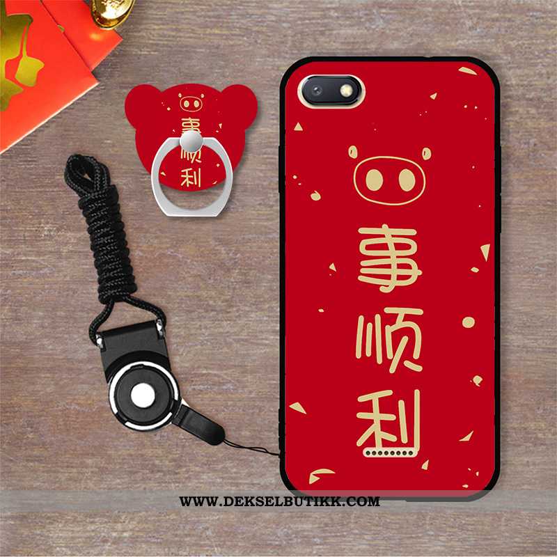 Deksel Xiaomi Redmi 6a Trend Cartoon Etui Rød Hvitt, Xiaomi Redmi 6a Myke Rabatt