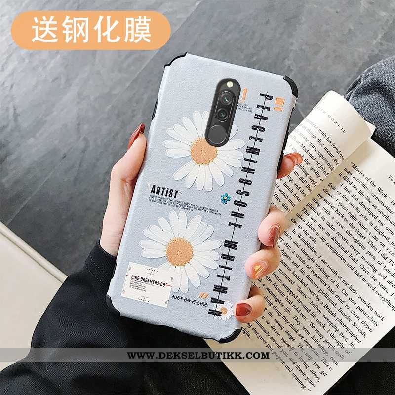 Deksel Xiaomi Redmi 8 Relieff Mobiltelefon Tempe~~pos Blå, Etui Xiaomi Redmi 8 Cartoon Billige