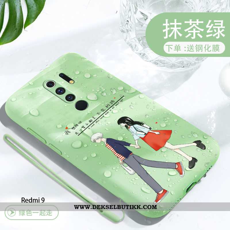 Deksel Xiaomi Redmi 9 Kreativ Liten Anti-fall Ultra Grønn, Etui Xiaomi Redmi 9 Cartoon Tilbud