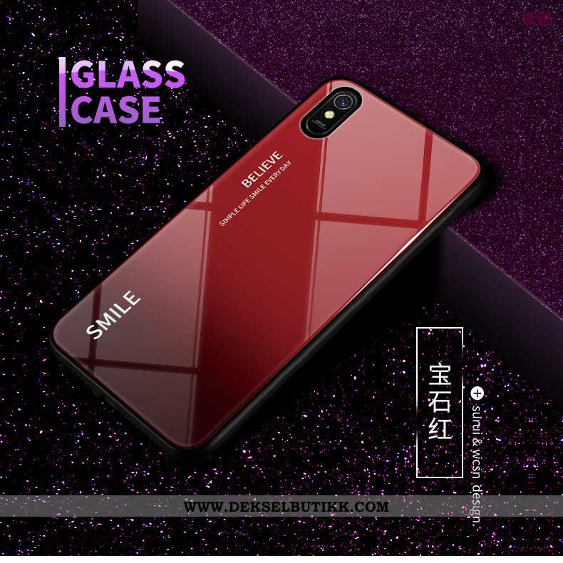 Deksel Xiaomi Redmi 9a Glass Rød Liten Mobiltelefon, Etui Xiaomi Redmi 9a Av Personlighet Tilbud