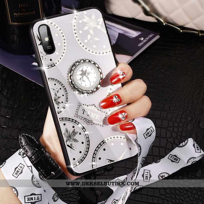 Deksel Xiaomi Redmi 9a Mote Tempe~~pos Net Red Hvitt, Etui Xiaomi Redmi 9a Hengende Ornamenter Billi