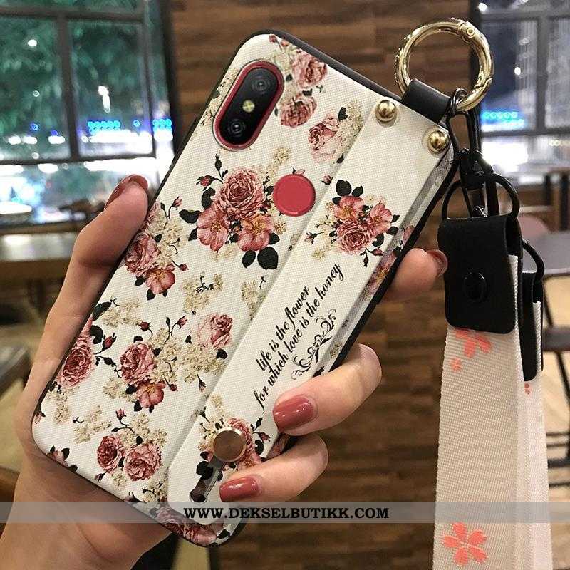 Deksel Xiaomi Redmi Note 5 Beskyttelse Blomster Myke Rød Hvitt, Etui Xiaomi Redmi Note 5 Hengende Or