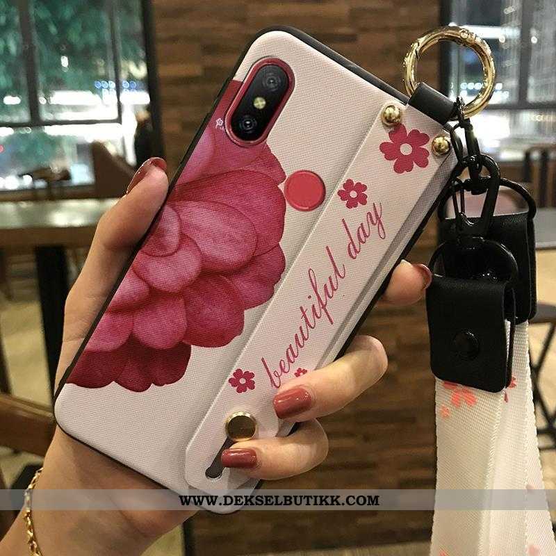 Deksel Xiaomi Redmi Note 5 Beskyttelse Blomster Myke Rød Hvitt, Etui Xiaomi Redmi Note 5 Hengende Or