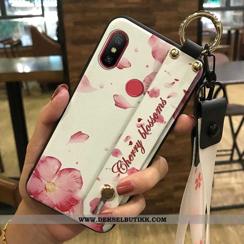 Deksel Xiaomi Redmi Note 5 Beskyttelse Blomster Myke Rød Hvitt, Etui Xiaomi Redmi Note 5 Hengende Or