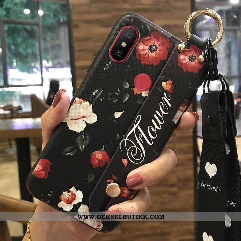 Deksel Xiaomi Redmi Note 5 Beskyttelse Blomster Myke Rød Hvitt, Etui Xiaomi Redmi Note 5 Hengende Or