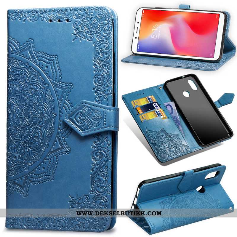 Deksel Xiaomi Redmi Note 6 Pro Relieff Beskyttelse Folio Svart, Etui Xiaomi Redmi Note 6 Pro Skinn L