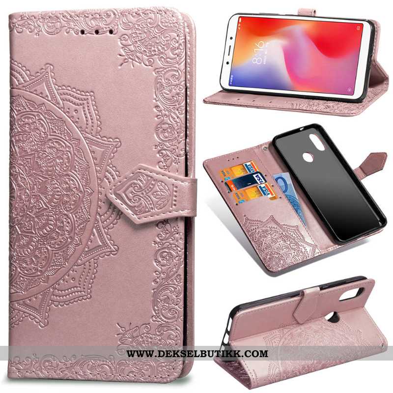 Deksel Xiaomi Redmi Note 6 Pro Relieff Beskyttelse Folio Svart, Etui Xiaomi Redmi Note 6 Pro Skinn L