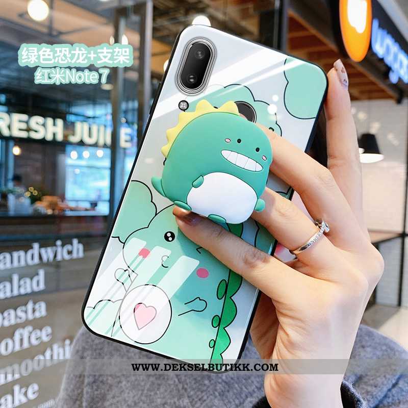 Deksel Xiaomi Redmi Note 7 Cartoon Lovers Rosa Glass, Etui Xiaomi Redmi Note 7 Vakker Billige