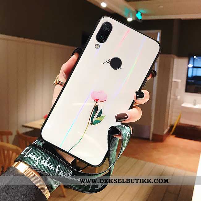 Deksel Xiaomi Redmi Note 7 Glass Anti-fall Fersk Speil Hvitt, Etui Xiaomi Redmi Note 7 Kreativ Tilbu