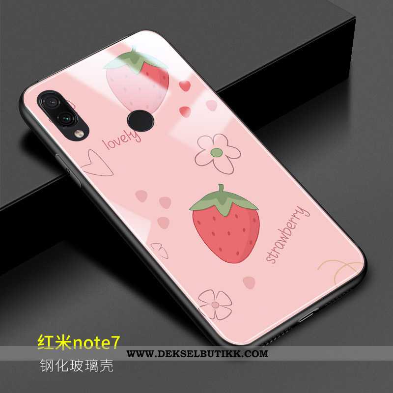 Deksel Xiaomi Redmi Note 7 Glass Fersk Anti-fall Rosa, Etui Xiaomi Redmi Note 7 Av Personlighet Buti