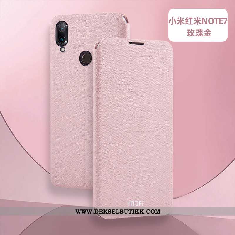 Deksel Xiaomi Redmi Note 7 Silikon Rød Skinndeksel Etui Rosa, Xiaomi Redmi Note 7 Beskyttelse Tilbud