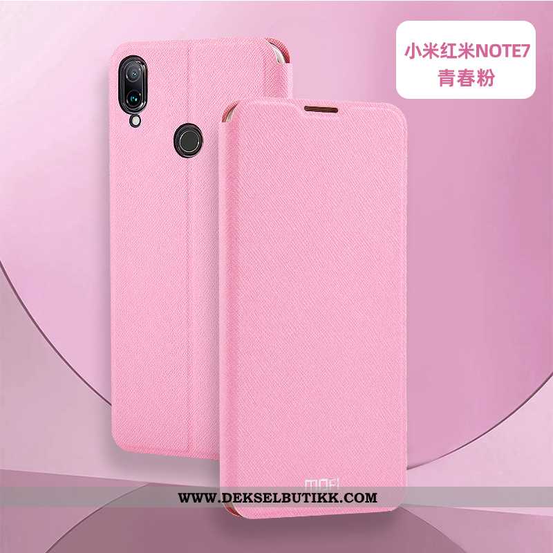 Deksel Xiaomi Redmi Note 7 Silikon Rød Skinndeksel Etui Rosa, Xiaomi Redmi Note 7 Beskyttelse Tilbud