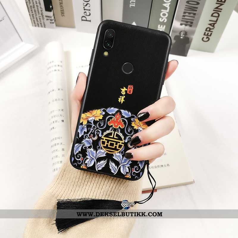 Deksel Xiaomi Redmi Note 7 Trykk Trend Relieff Mobiltelefon Svart, Etui Xiaomi Redmi Note 7 Av Perso