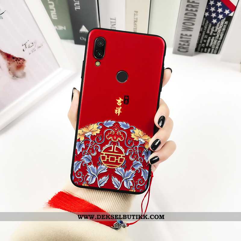 Deksel Xiaomi Redmi Note 7 Trykk Trend Relieff Mobiltelefon Svart, Etui Xiaomi Redmi Note 7 Av Perso