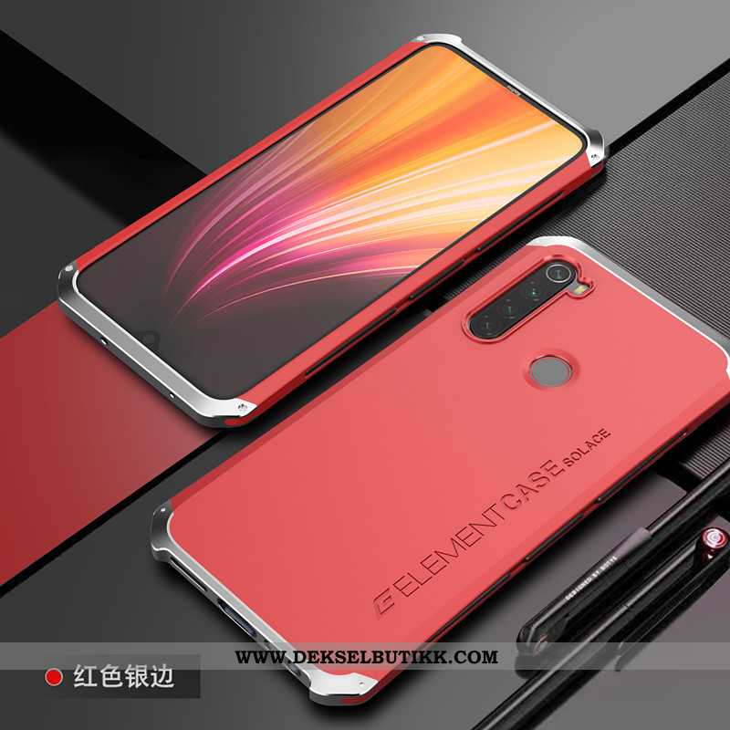 Deksel Xiaomi Redmi Note 8t Nubuck Metall Silikon Net Red Rød, Etui Xiaomi Redmi Note 8t Av Personli