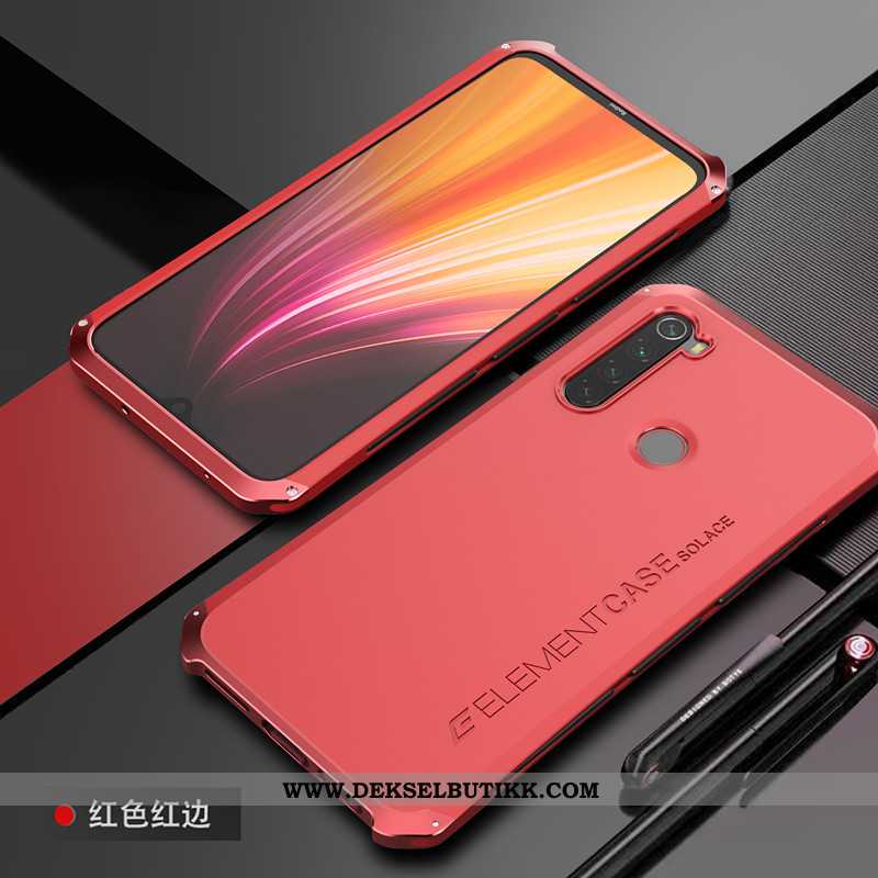 Deksel Xiaomi Redmi Note 8t Nubuck Metall Silikon Net Red Rød, Etui Xiaomi Redmi Note 8t Av Personli