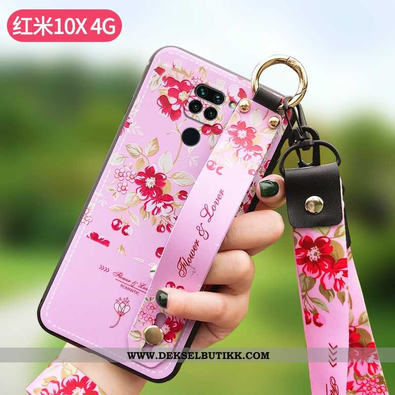 Deksel Xiaomi Redmi Note 9 Beskyttelse Blomster Tynne Mønster Rosa, Etui Xiaomi Redmi Note 9 Hengend