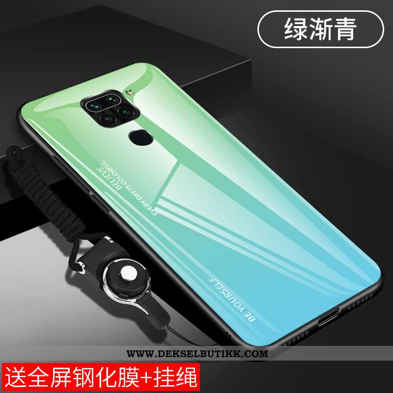 Deksel Xiaomi Redmi Note 9 Hengende Ornamenter Grønn Glass Beskyttelse, Etui Xiaomi Redmi Note 9 Av 