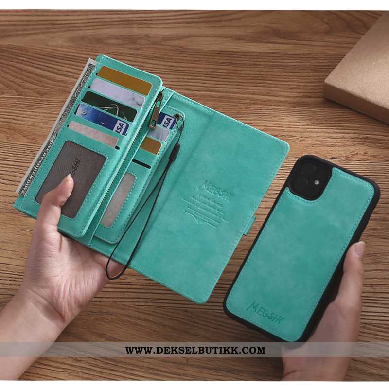 Deksel iPhone 11 Lommebok Anti-fall Skinndeksel Clamshell Blå, Etui iPhone 11 Beskyttelse Tilbud