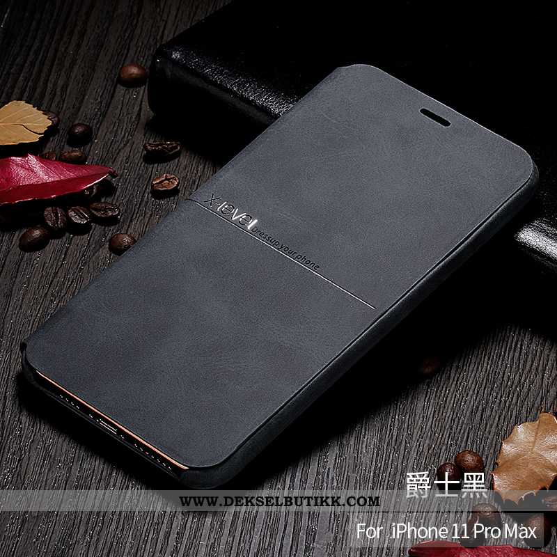 Deksel iPhone 11 Pro Max Tynne Lette Folio Skinndeksel Svart, Etui iPhone 11 Pro Max Beskyttelse Kjø