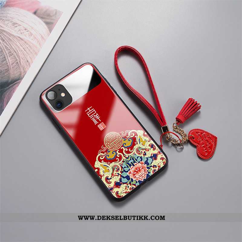 Deksel iPhone 11 Trend Net Red Glass Mobiltelefon Rød, Etui iPhone 11 Silikon Butikk