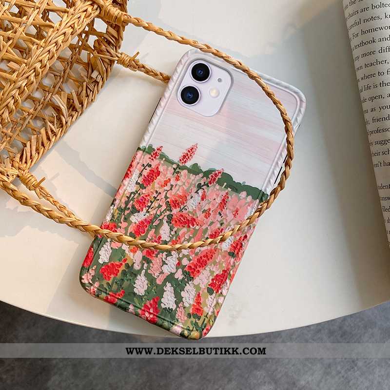 Deksel iPhone 11 Vintage Av Personlighet Blomster Etui Rosa, iPhone 11 Silikon Kjøpe