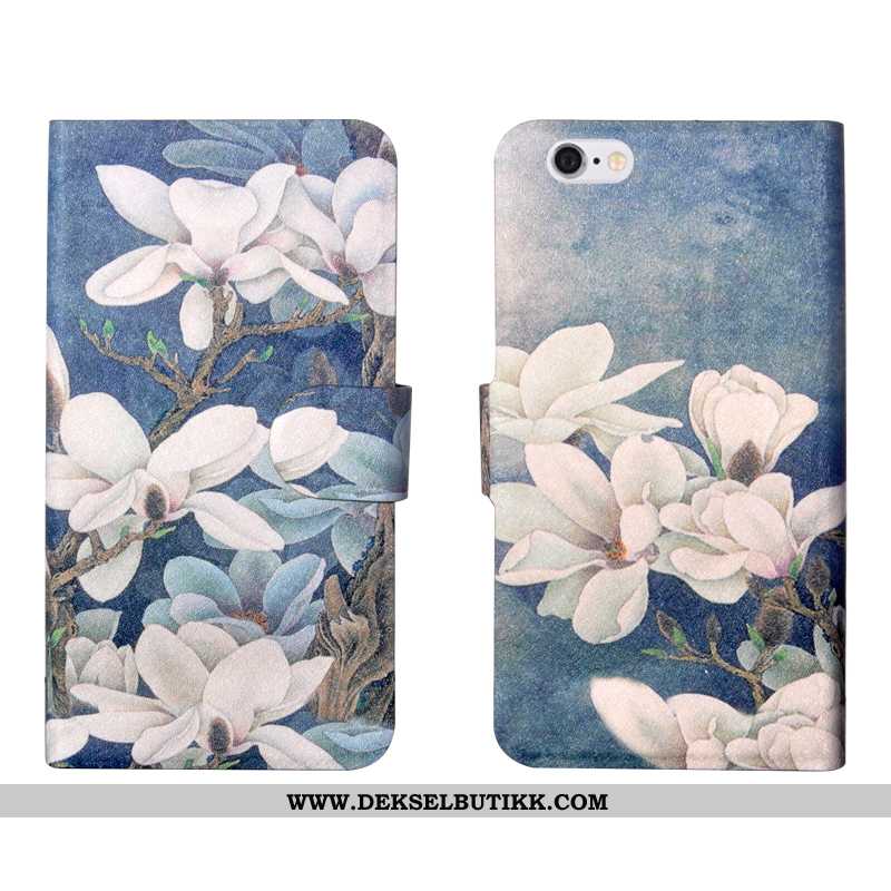 Deksel iPhone 6/6s Plus Blomster Mobiltelefon Silikon Enkel Blå, Etui iPhone 6/6s Plus Trend Tilbud