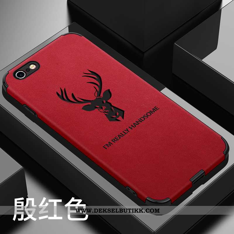 Deksel iPhone 6/6s Plus Myke High End Net Red Anti-fall Rød, Etui iPhone 6/6s Plus Nubuck Billige