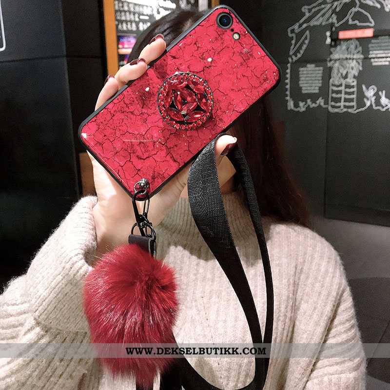 Deksel iPhone 8 Hengende Ornamenter Anti-fall Lilla Net Red Rød, Etui iPhone 8 Trend Billige