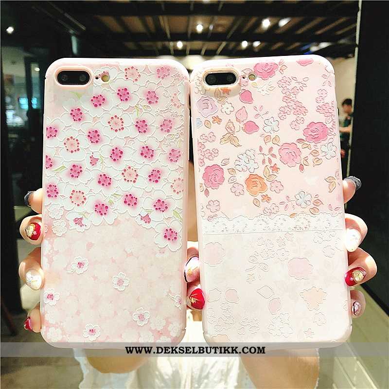 Deksel iPhone 8 Plus Hengende Ornamenter Mobiltelefon Nye Etui Rosa, iPhone 8 Plus Relieff Tilbud