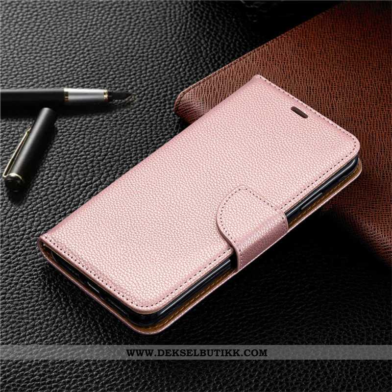 Deksel iPhone Se (nouveau) Lommebok Kort Rød Skinndeksel Rosa, Etui iPhone Se (nouveau) Trend Billig