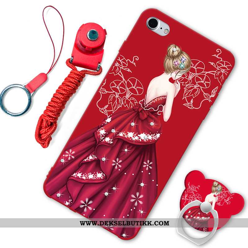 Deksel iPhone Se (nouveau) Silikon Etui Anti-fall Net Red Rød, iPhone Se (nouveau) Beskyttelse Salg