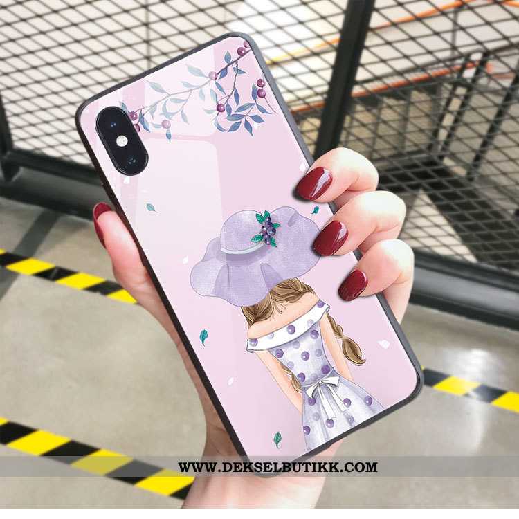 Deksel iPhone X Av Personlighet Kunst Tynne Glass Rosa, Etui iPhone X Ultra Billig