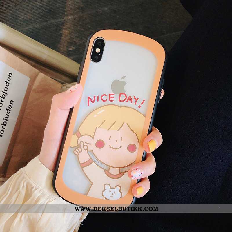 Deksel iPhone X Glass Lovers Cartoon Mobiltelefon Grønn, Etui iPhone X Gjennomsiktig Tilbud