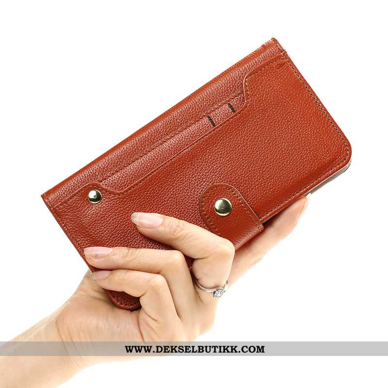 Deksel iPhone X Lommebok Clutch Mobiltelefon Brun, Etui iPhone X Beskyttelse Kjøpe