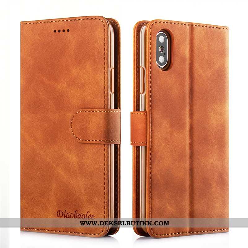 Deksel iPhone X Silikon Clamshell Cow High End Brun, Etui iPhone X Beskyttelse Rabatt