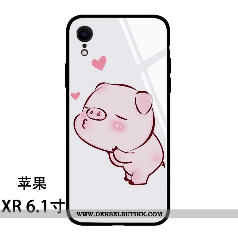 Deksel iPhone Xr Cartoon Kreativ Glass Mobiltelefon Rosa, Etui iPhone Xr Vakker Butikk