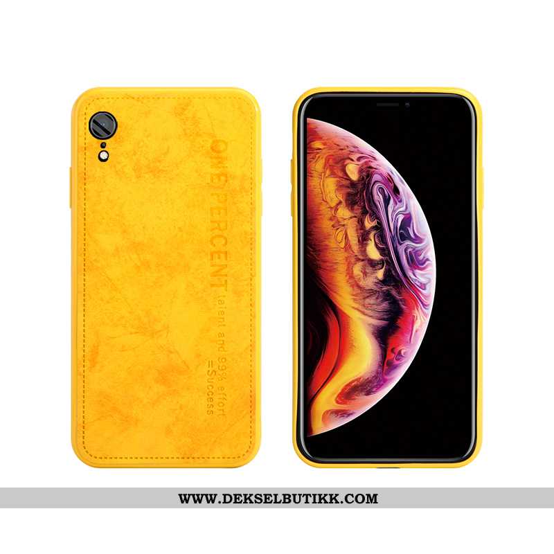 Deksel iPhone Xr Tynne Enkel Mobiltelefon Gul, Etui iPhone Xr Silikon Rabatt