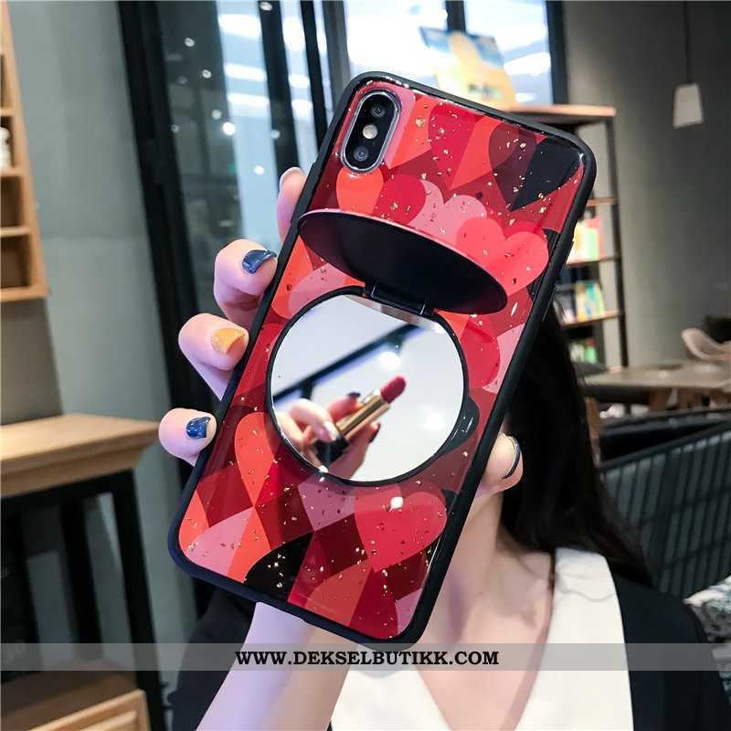 Deksel iPhone Xs Glass Støtte Rød Net Red, Etui iPhone Xs Trend Tilbud