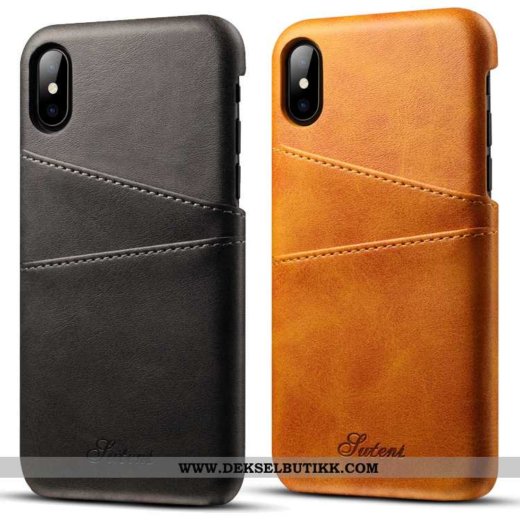 Deksel iPhone Xs Max Beskyttelse Etui Lommebok Mønster Brun, iPhone Xs Max Skinndeksel Billig