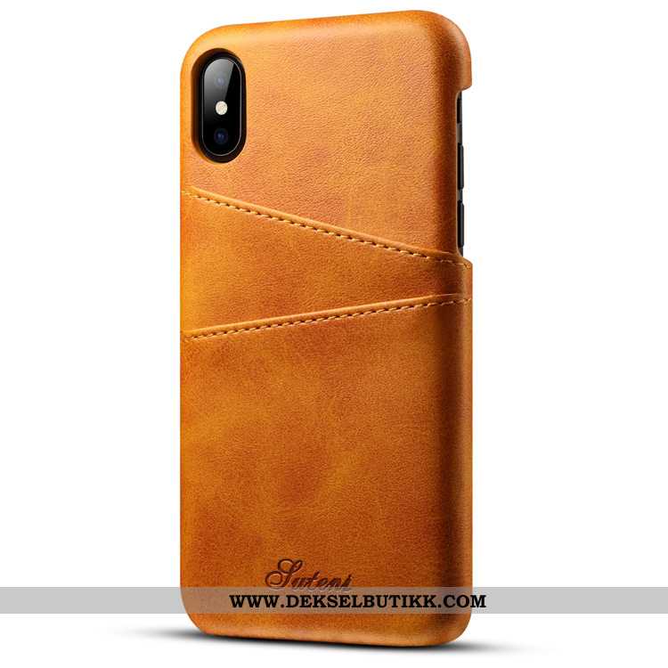 Deksel iPhone Xs Max Beskyttelse Etui Lommebok Mønster Brun, iPhone Xs Max Skinndeksel Billig