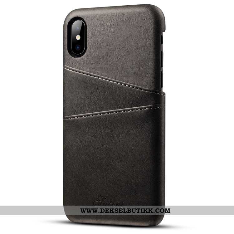 Deksel iPhone Xs Max Beskyttelse Etui Lommebok Mønster Brun, iPhone Xs Max Skinndeksel Billig