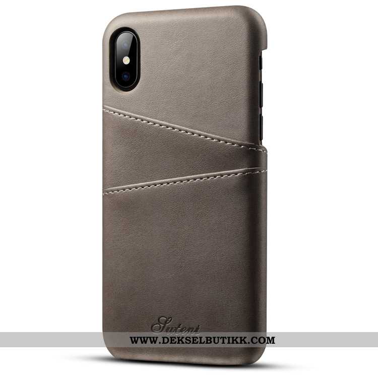 Deksel iPhone Xs Max Beskyttelse Etui Lommebok Mønster Brun, iPhone Xs Max Skinndeksel Billig