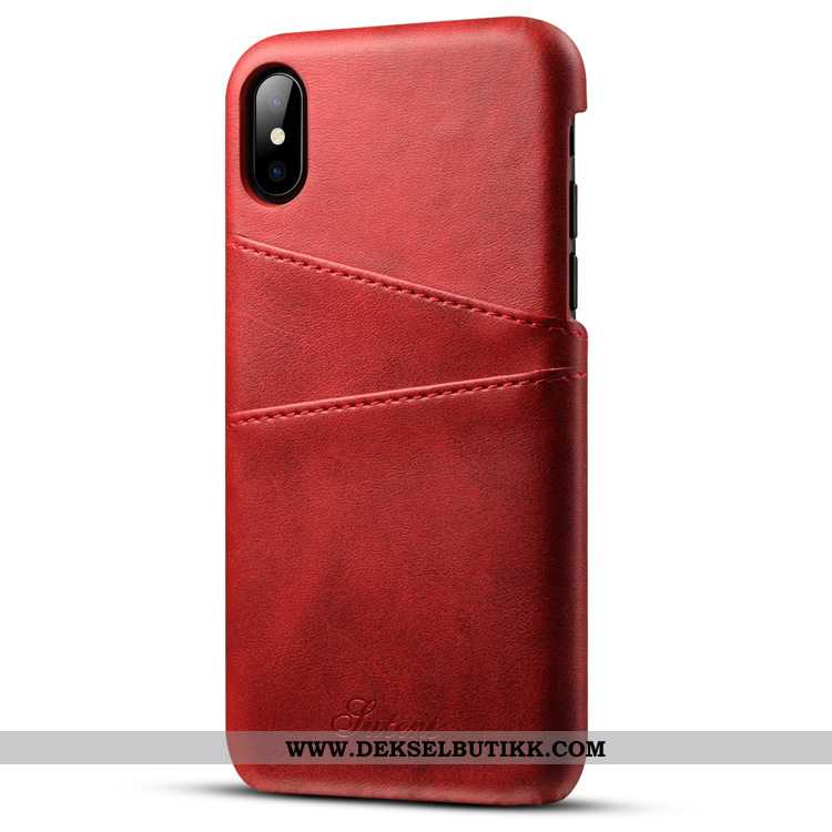 Deksel iPhone Xs Max Beskyttelse Etui Lommebok Mønster Brun, iPhone Xs Max Skinndeksel Billig