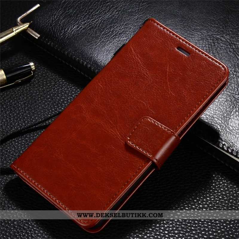 Deksel iPhone Xs Max Beskyttelse Mobiltelefon Anti-fall Folio Brun, Etui iPhone Xs Max Skinndeksel K