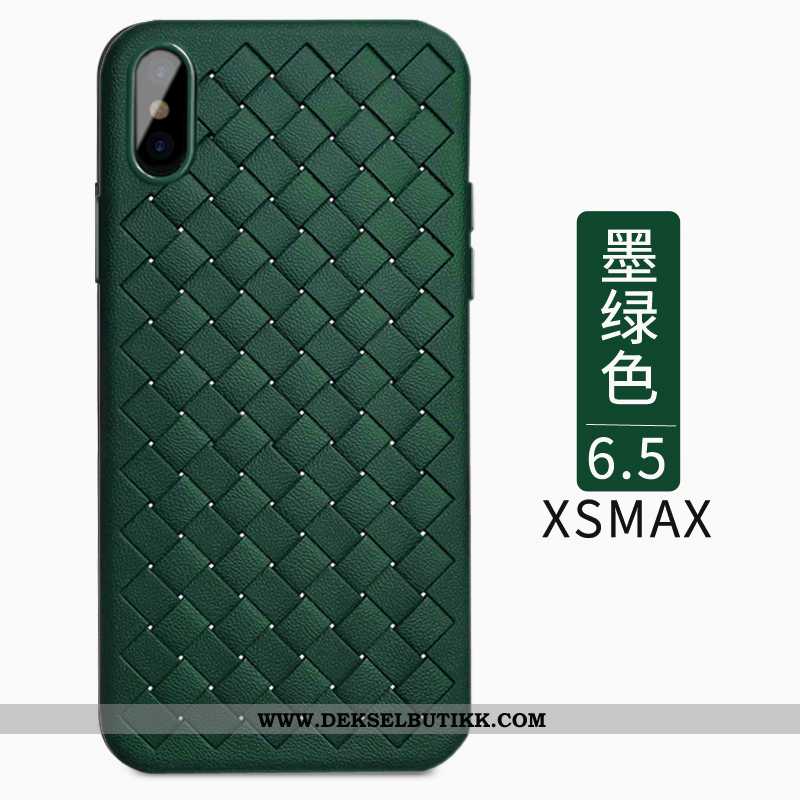 Deksel iPhone Xs Max Kreativ Anti-fall Flettet Trend Svart, Etui iPhone Xs Max Skinn Lær Tilbud