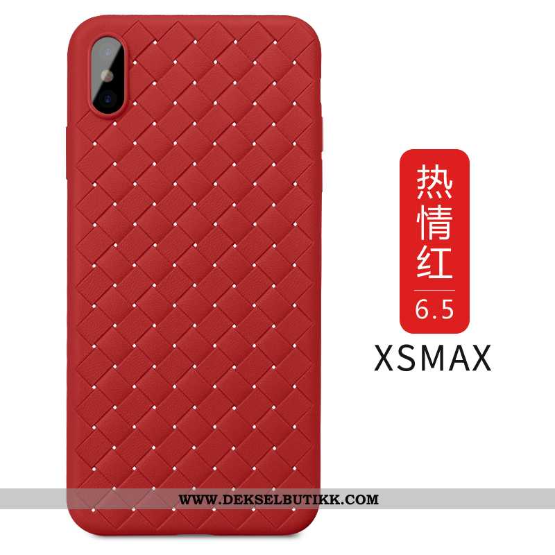 Deksel iPhone Xs Max Kreativ Anti-fall Flettet Trend Svart, Etui iPhone Xs Max Skinn Lær Tilbud