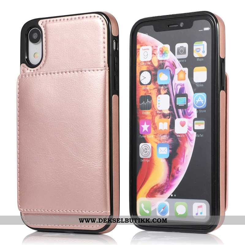 Deksel iPhone Xs Max Lommebok Rosa Kort Veske Kreativ, Etui iPhone Xs Max Skinndeksel Rabatt